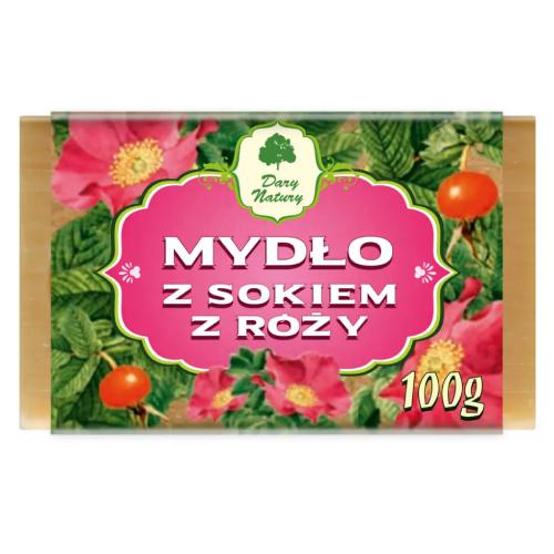 Miniaturka artykułu - DARY NATURY Mydło z sokiem z r&oacute;ży, 100g 