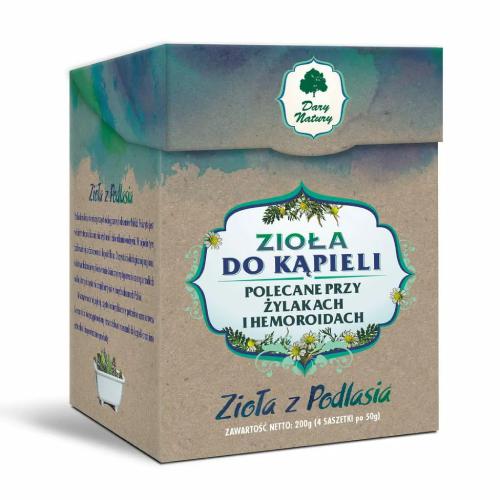 Miniaturka artykułu - DARY NATURY Zioła do kąpieli przy hemoroidach, 4x50g 