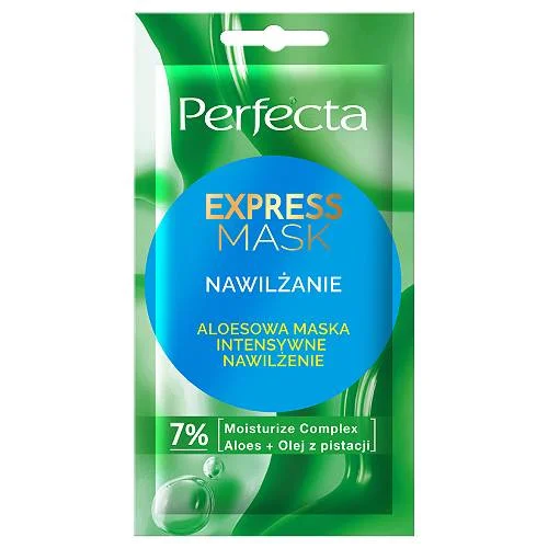 Miniaturka artykułu - Perfecta Express Mask Aloesowa maska intensywnie nawilżająca, 8 ml