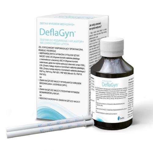Miniaturka artykułu - DEFLAGYN Zestaw wyrob&oacute;w medycznych: żel dopochwowy 150 ml + 2 aplikatory wielokrotnego użycia USZKODZONY KARTON ZBIORCZY