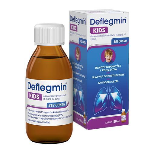 Miniaturka artykułu - Deflegmin Junior syrop 15mg/5 ml, 120ml  KRÓTKA DATA 30.09.2025