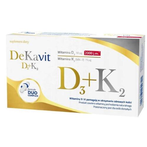 Miniaturka artykułu - DeKavit  D3+K2 - 30 kapsułek 