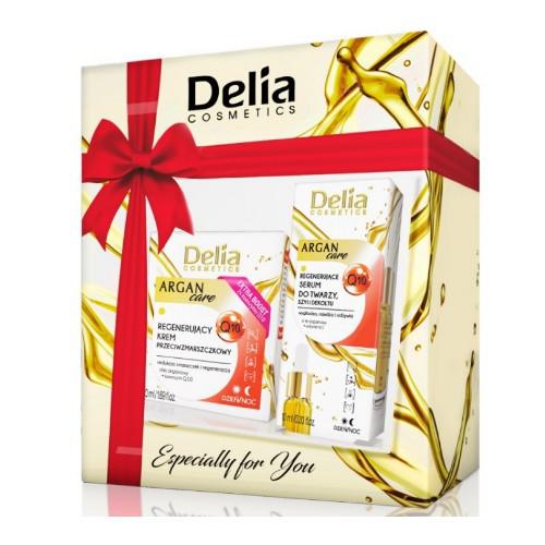 Miniaturka artykułu - DELIA ARGAN CARE Zestaw Regenerujący krem Q10, 50ml + Serum do twarzy, 10ml 