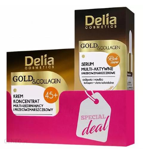 Miniaturka artykułu - Delia Gold&Collagen Zestaw 45+ Krem koncentrat, 50ml + Serum multi-aktywne, 10ml