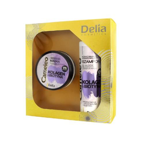 Miniaturka artykułu - DELIA KOLAGEN Z BIOTYNĄ Zestaw Szampon, 250ml + Maska do włosów, 200ml 