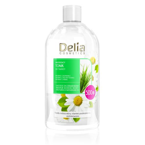 Miniaturka artykułu - DELIA Łagodzący tonik do twarzy Rumianek, 500ml