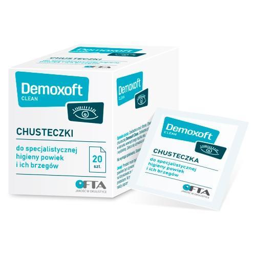 Miniaturka artykułu - DEMOXOFT Clean - 20 chusteczek USZKODZONE TEKTUROWE OPAKOW.
