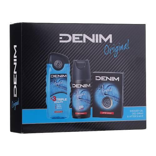 Miniaturka artykułu - DENIM Original Zestaw dla mężczyzn (Woda po goleniu, 100ml + Żel pod prysznic, 250ml + Dezodorant spray, 150ml)