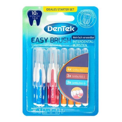 Miniaturka artykułu - DENTEK Szczoteczki międzyzębowe Easy Brush rozmiar 1,2,3, 10szt. USZKODZONE OPAKOWANIE ZBIORCZE