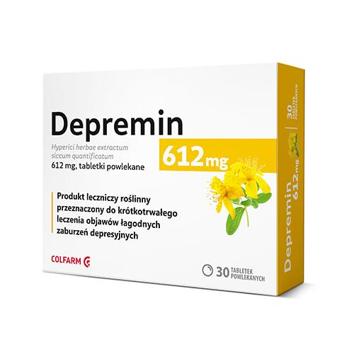 Miniaturka artykułu - Depremin 612 mg, 30 tabletek powlekanych