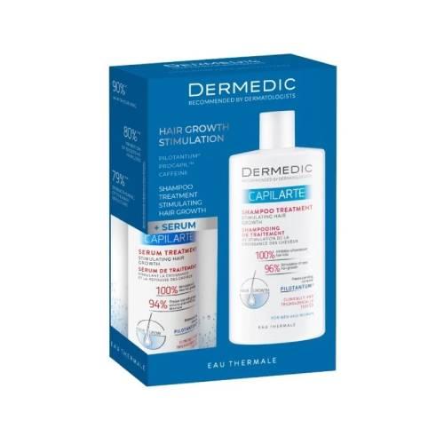 Miniaturka artykułu - Dermedic Capilarte Zestaw stymulujący wzrost i odrost włosów Szampon, 300 ml + Serum, 150 ml