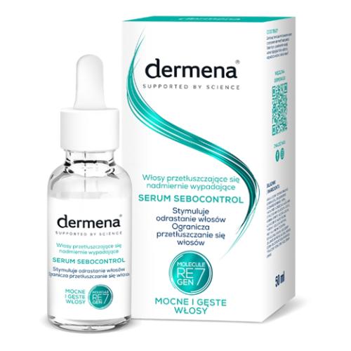Miniaturka artykułu - Dermena Sebocontrol Serum do włos&oacute;w przetłuszczających się, 50 ml