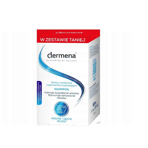 Miniaturka artykułu - DERMENA Szampon hamujący wypadanie włosów, 2x200ml