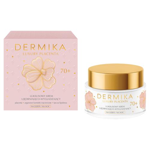Miniaturka artykułu - DERMIKA Luxury Placenta 70+ Luksusowy krem ujędrniająco-wygładzający na dzień i noc, 50ml