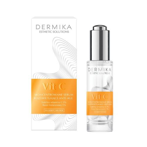 Miniaturka artykułu - DERMIKA Skoncentrowane serum do twarzy rozświetlające anti-age, 30ml