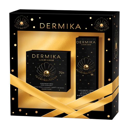 Miniaturka artykułu - DERMIKA Zestaw Luxury Caviar 70+: Kawiorowy krem odbudowujący 50ml + Kawiorowy krem pod oczy i na powieki 15ml