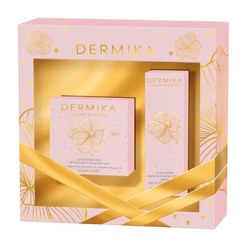 Miniaturka artykułu - DERMIKA Zestaw Luxury Placenta 50+: Luksusowy krem liftingująco-wygładzający 50ml + Luksusowe przeciwzmarszczkowe serum pod oczy i na powieki 15ml