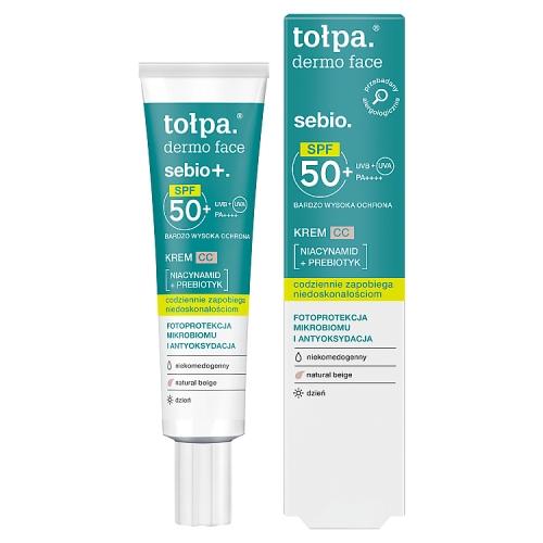 Miniaturka artykułu - Tołpa Dermo Face Sebio SPF 50+ krem CC do twarzy, 40 ml