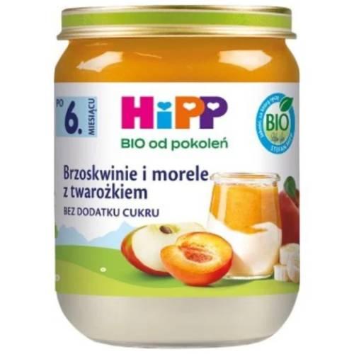 Miniaturka artykułu - HiPP Brzoskwinie i morele z twarożkiem, 160 g