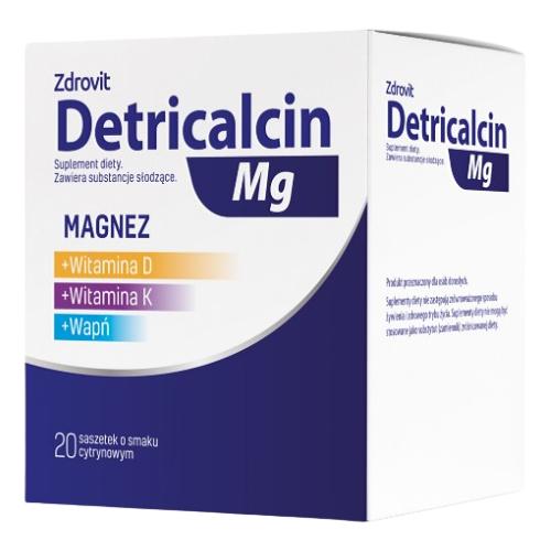 Miniaturka artykułu - Detricalcin Mg smak cytrynowy, 20 sasz.
