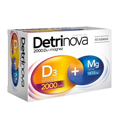 Miniaturka artykułu - DETRINOVA 2000 D3+ magnez, 60tabl.