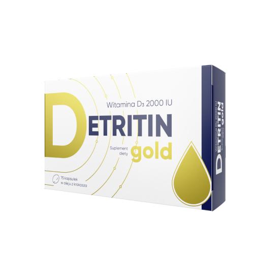 Miniaturka artykułu - Detritin gold D 2000 IU, 75kaps.