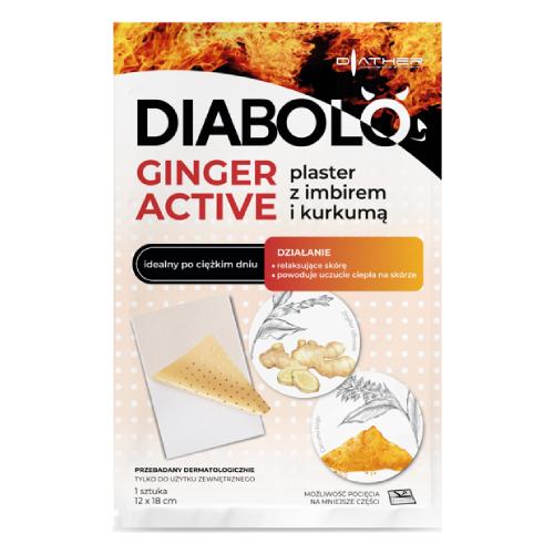 Miniaturka artykułu - Diabolo Ginger Active Plaster z imbirem i kurkumą 12x18cm, 1 szt.