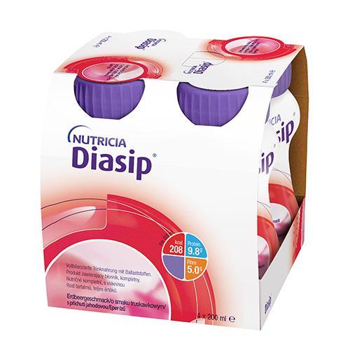 Miniaturka artykułu - Diasip truskawka, 4x200ml USZKODZONE OPAKOWANIE ZBIORCZE