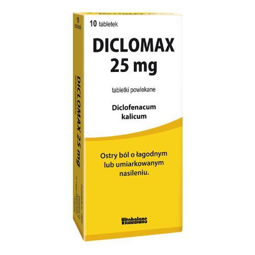 Miniaturka artykułu - Diclomax 25mg, 10tabl. powl. USZKODZONE TEKTUROWE OPAKOWANIE