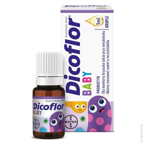 Miniaturka artykułu - Dicoflor Baby krople, 5 ml probiotyk dla niemowląt i dzieci bakterie kwasu mlekowego USZKODZONE OPAKOWANIE