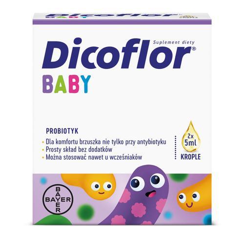 Miniaturka artykułu - Dicoflor Baby krople zestaw, 2 x 5 ml