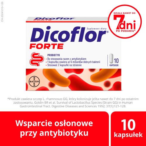 Miniaturka artykułu - Dicoflor Forte probiotyk, 10 kaps.