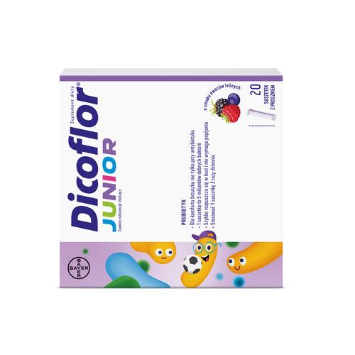 Miniaturka artykułu - Dicoflor Junior o smaku owoc&oacute;w leśnych, 20 sasz.
