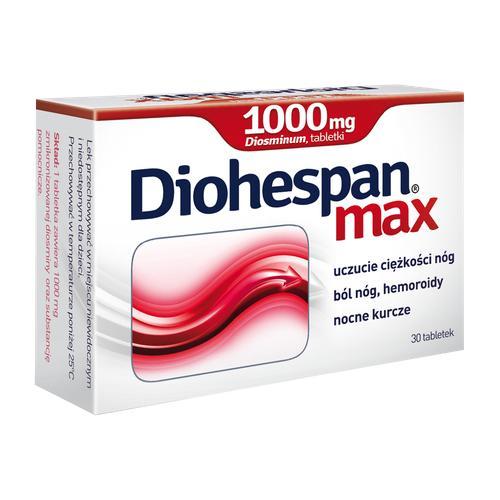 Miniaturka artykułu - Diohespan Max 1000 mg - 30 tabletek USZKODZONE TEKTUROWE OPAKOWANIE