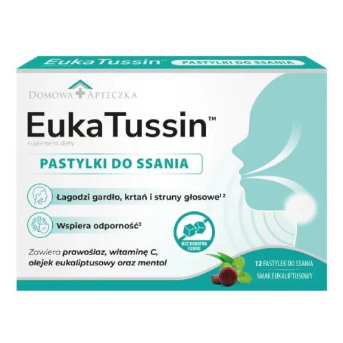 Miniaturka artykułu - Domowa Apteczka EukaTussin, 12 pastylek do ssania