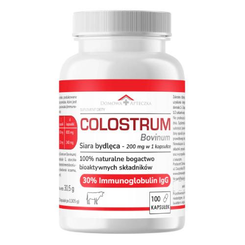 Miniaturka artykułu - DOMOWA APTECZKA Colostrum Bovinum Siara bydlęca, 100 kaps.