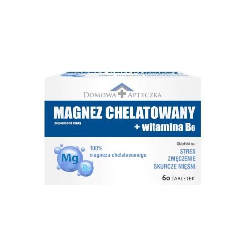 Miniaturka artykułu - Domowa Apteczka Magnez Chelatowany + Witamina B6, 60 tabl.