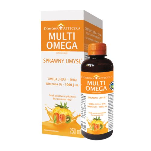 Miniaturka artykułu - DOMOWA APTECZKA MultiOmega Syrop o smaku owoc&oacute;w tropikalnych, 250ml 