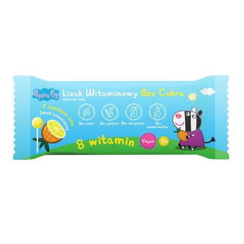Miniaturka artykułu - DOMOWA APTECZKA Vitamin Lollipops Peppa Pig Lizak ananasowy, 1 szt.