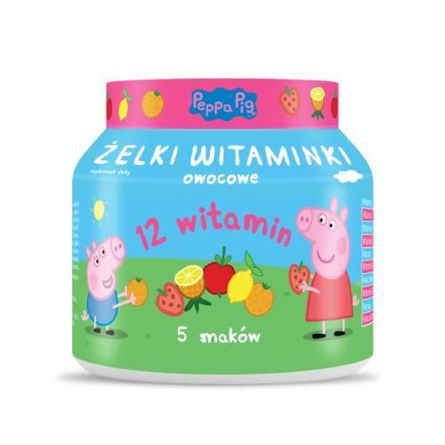 Miniaturka artykułu - DOMOWA APTECZKA Żelki witaminki świnka Peppa, 180g KR&Oacute;TKA DATA 31.08.2026