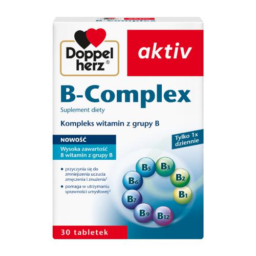 Miniaturka artykułu - DOPPELHERZ AKTIV B-Complex, 30 tabletek