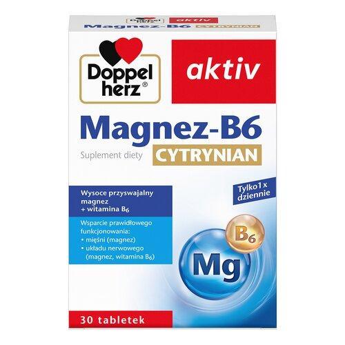 Miniaturka artykułu - Doppelherz aktiv Magnez-B6 Cytrynian - 30 tabletek BRAK TEKTUROWEGO OPAKOWANIA
