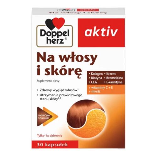 Miniaturka artykułu - Doppelherz Aktiv Na włosy i sk&oacute;rę - 30 kapsułek 