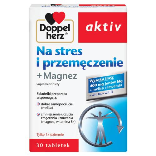 Miniaturka artykułu - DOPPELHERZ AKTIV Na stres i przemęczenie + magnez, 30 tabletek