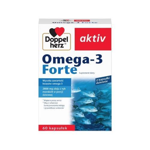 Miniaturka artykułu - Doppelherz aktiv Omega-3 Forte, 30 kaps. USZKODZONY KARTON