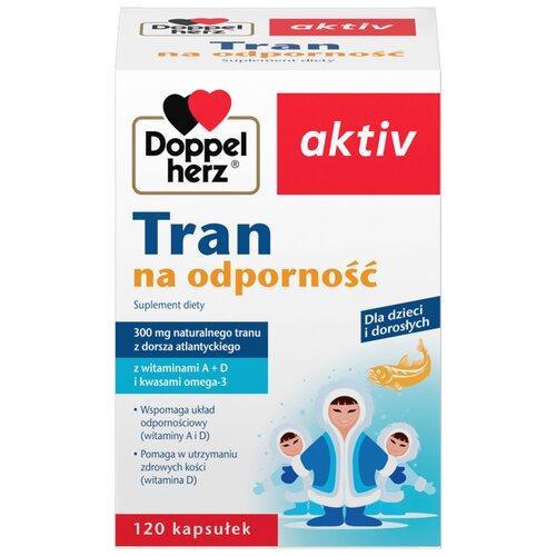 Miniaturka artykułu - Doppelherz Aktiv Tran na odporność, 120 kaps. USZKODZONY KARTON ZBIORCZY.