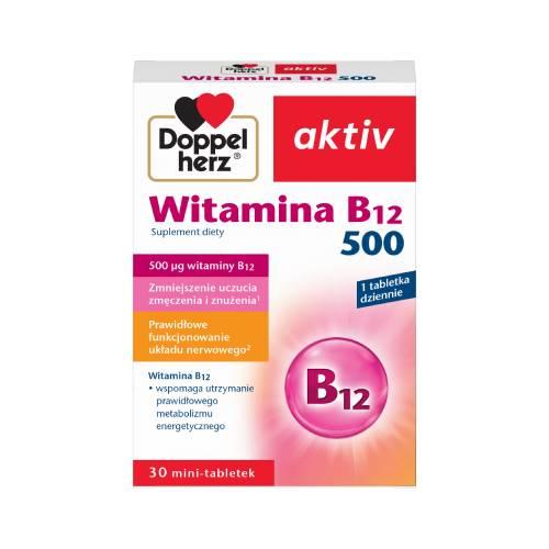 Miniaturka artykułu - Doppelherz aktiv Witamina B12 500, 30 tabl.
