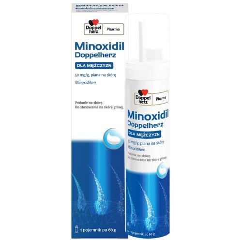 Miniaturka artykułu - DOPPELHERZ MINOXIDIL dla mężczyzn Pianka na sk&oacute;rę głowy, 60ml USZKODZONE TEKTUROWE OPAKOWANIE