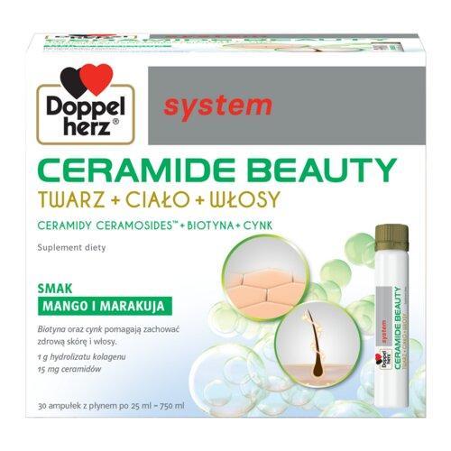 Miniaturka artykułu - Doppelherz System Ceramide Beauty płyn, 30 ampułek po 25ml KR&Oacute;TKA DATA 30.09.2026