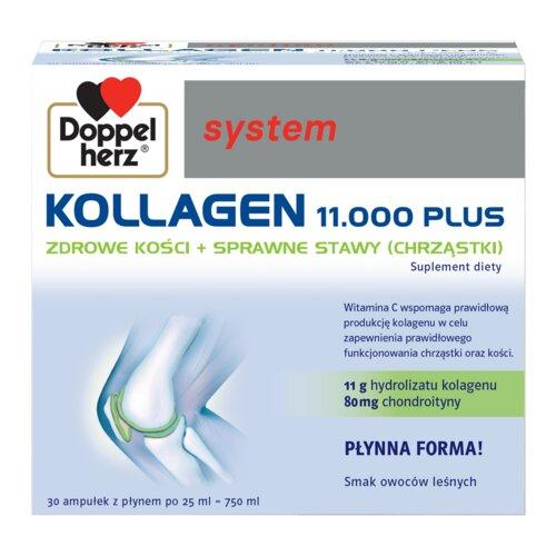 Miniaturka artykułu - DOPPELHERZ System Kollagen 11.000 Plus, 30 ampułek USZKODZONE / BRAK OPAKOWANIA